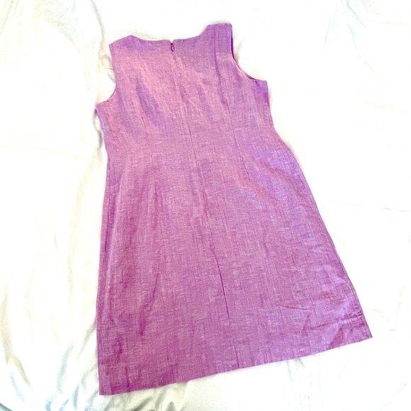 Talbots Embroidered Linen/Cotton Shift Dress - Size 8 - Picture 3 of 9